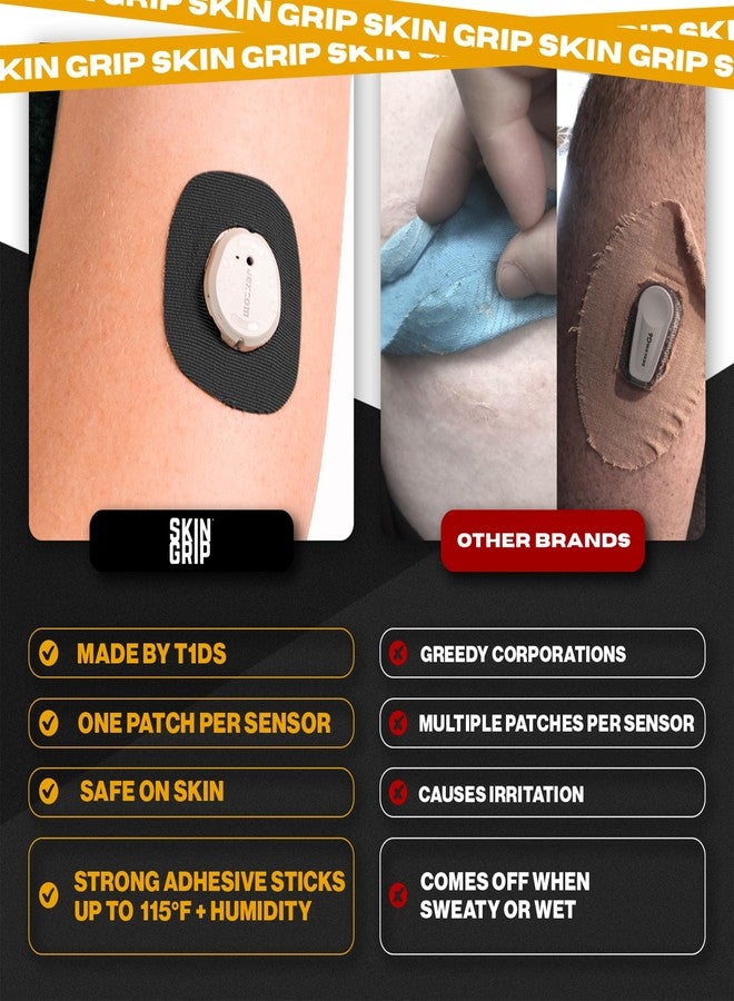 Skin Grip Adhesive Patches Compatible with Dexcom G7 & Stelo CGM with Cutout – Waterproof & Sweatproof Cover for Continuous Glucose Monitor Sensor, Stays Secure for 10-15 Days – 20 Pack, Black - Image 4